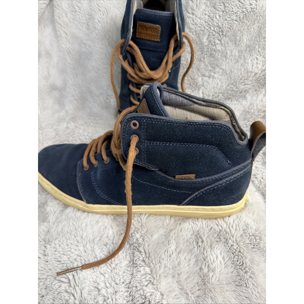 Vans Blue Suede High Top Skate Shoes OTW Collection Men's 11.5 Quilted Interior